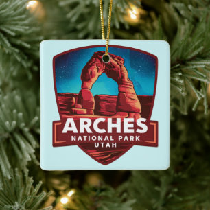 Magical Night in Arches National Park Ceramic Ornament