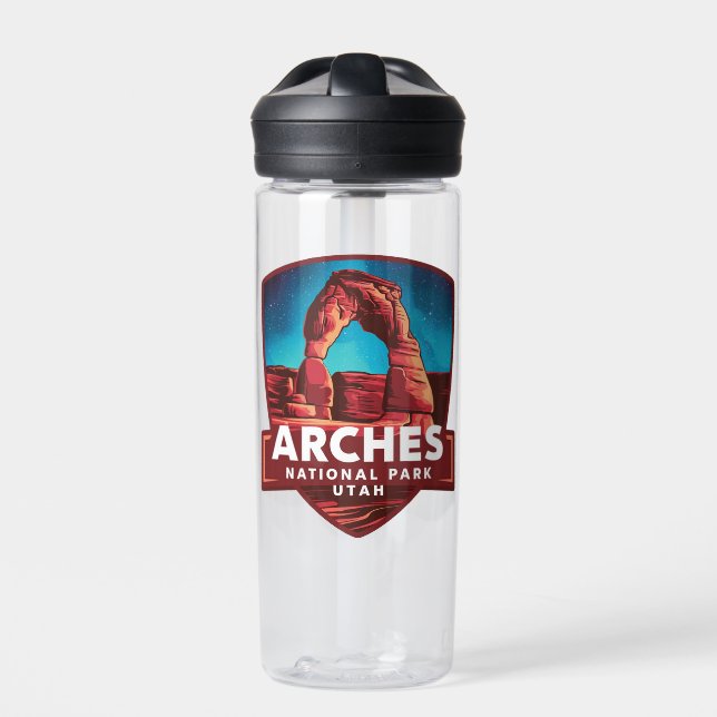 Magical Night in Arches National Park Water Bottle (Front)
