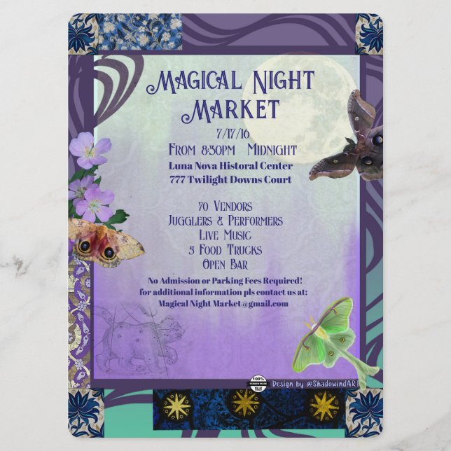 Magical Night Market Event Flyer Save The Date (Front)