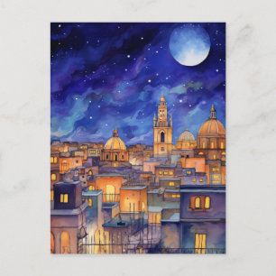 Magical Night Over San Miguel de Allende, Mexico Holiday Postcard