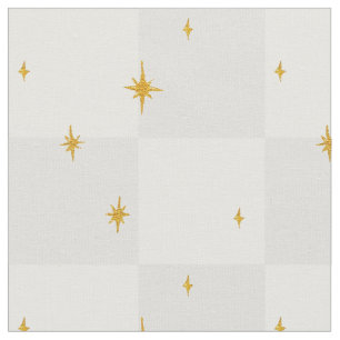 Magical night stars moon in ash grey fabric
