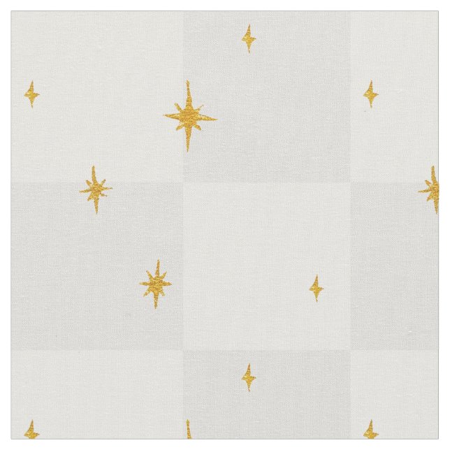 Magical night stars moon in ash grey fabric (Close Up)