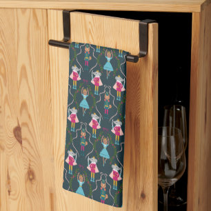 Magical Nutcracker Green Pattern Tea Towel