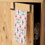 Magical Nutcracker Pink Pattern Tea Towel<br><div class="desc">Cute and fun Christmas kitchen towel featuring hand drawn illustration of cat,  dog,  and mouse as nutcracker ballet characters. The background is pink.</div>