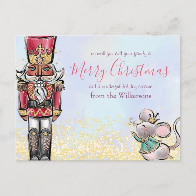 Magical Nutcracker Winter Wonderland Christmas Holiday Postcard (Front)