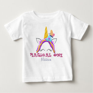 magical one baby first birthday personalised name baby T-Shirt