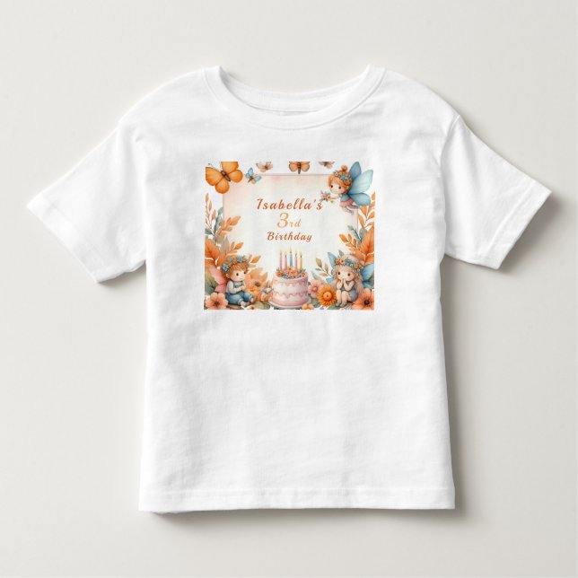 Magical Orange Fairy garden - Birthday  Toddler T-Shirt (Front)