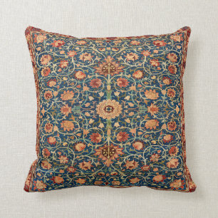 Magical Oriental Rug Pattern in Blue and Red Cushion