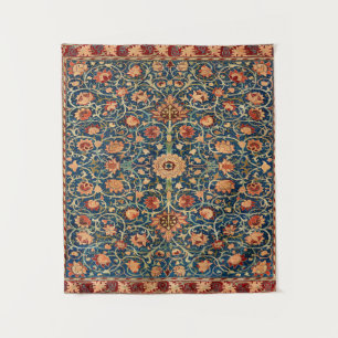 Magical Oriental Rug Pattern in Blue and Red Tapestry