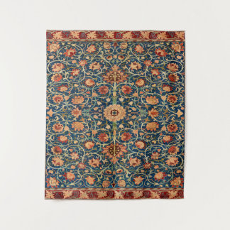 Magical Oriental Rug Pattern in Blue and Red Tapestry