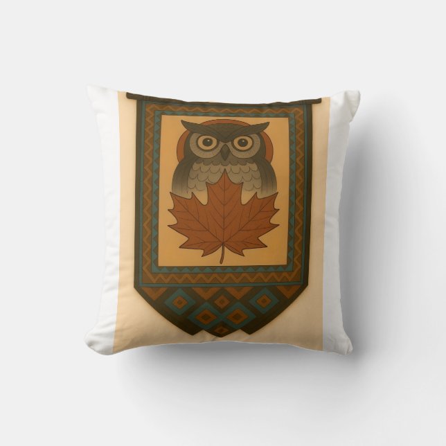 Magical Owl Design with Beaded Look Cushion (Front)
