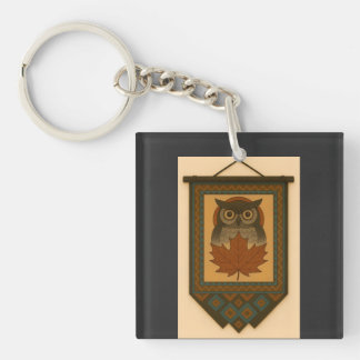 Magical Owl Design with Beaded Look Key Ring