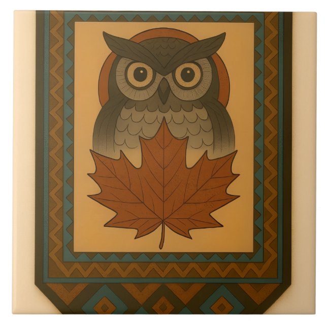 Magical Owl Design with Beaded Look Tile (Front)