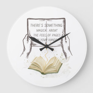 Magical Pages Reading Nook Wall Art Book Lover Large Clock