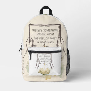 Magical Pages Reading Nook Wall Art Book Lover Printed Backpack