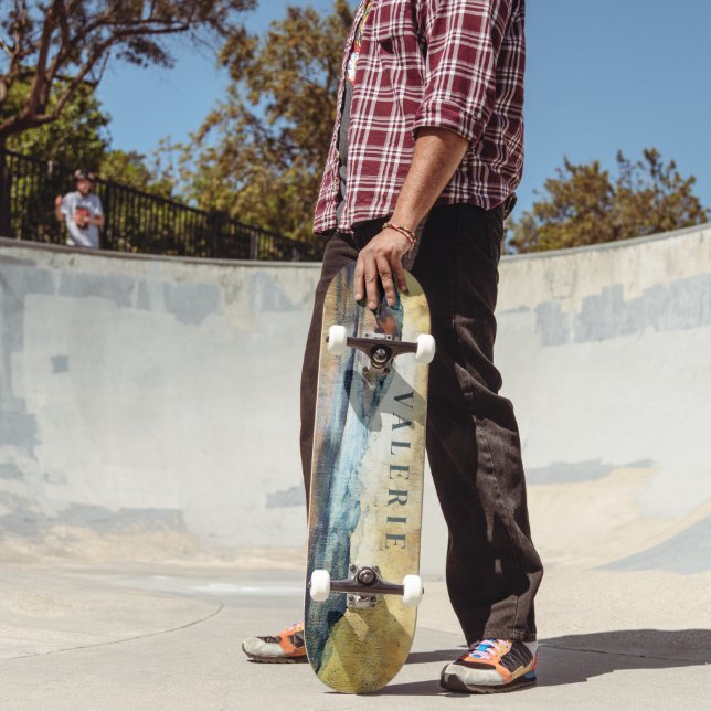 Magical Paradise Mountains Art Monogrammed Skateboard (Outdoor 2)