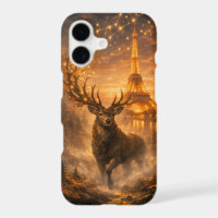 Magical Paris Stag Eiffel Tower Autumn iPhone Case