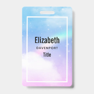 Magical Pastel Clouds and a Rainbow ID Badge