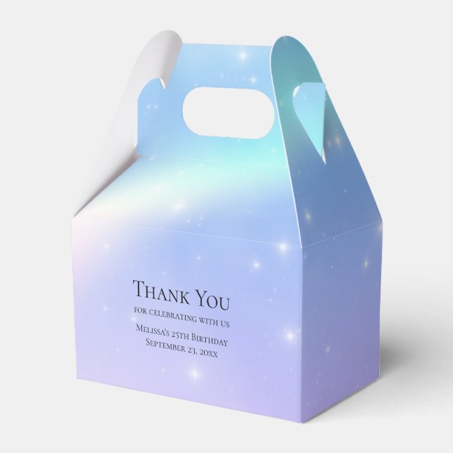 Magical Pastel Clouds and a Rainbow Thank You Favour Box (Front Side)