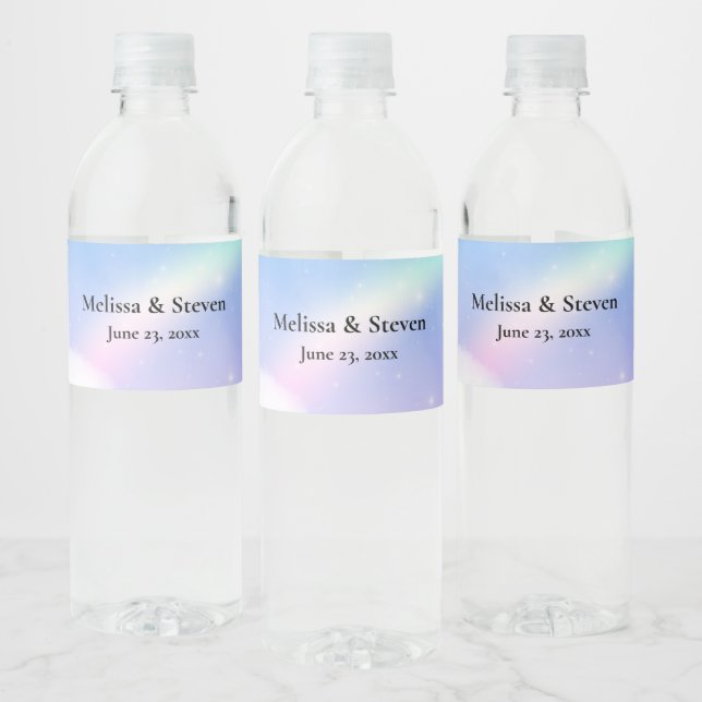 Magical Pastel Clouds and a Rainbow Water Bottle Label (Bottles)