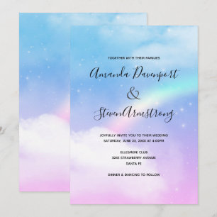 Magical Pastel Clouds and a Rainbow Wedding Invitation