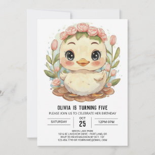 Magical Pastel Duck Birthday Invitation