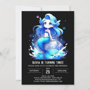 Magical Pastel Mermaid Birthday Invitation