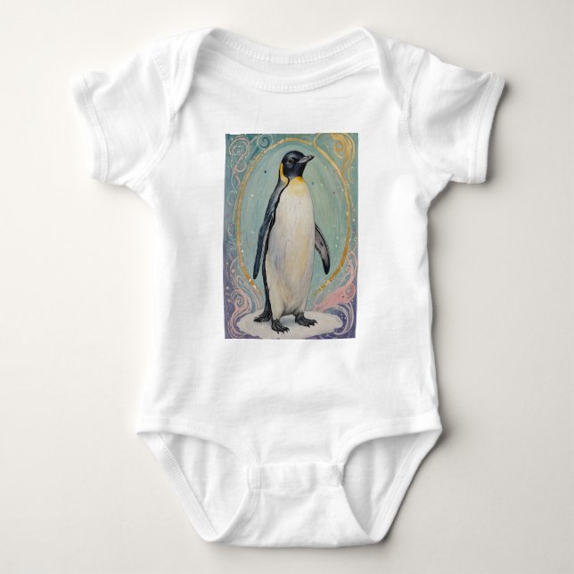 Magical Pastel Penguin Baby Bodysuit (Front)