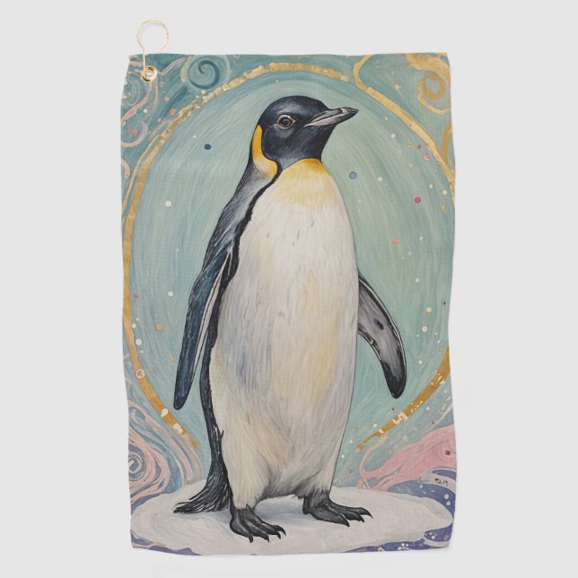 Magical Pastel Penguin Golf Towel (Front)