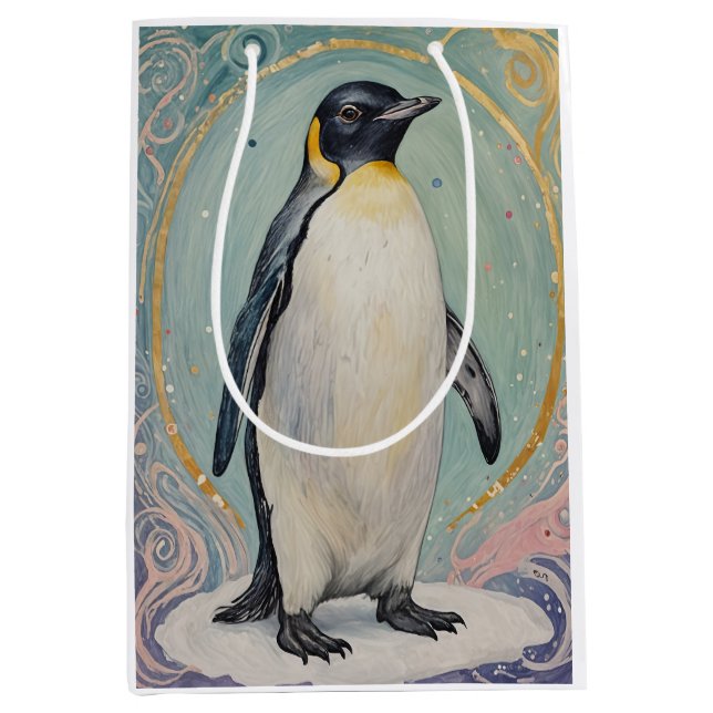 Magical Pastel Penguin Medium Gift Bag (Front)