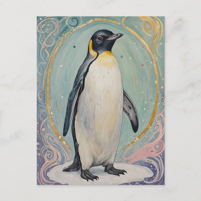 Magical Pastel Penguin Postcard (Front)