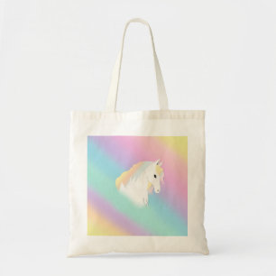 Magical Pastel Rainbow White Horse Girly Pink   Tote Bag
