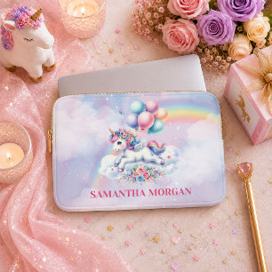 Magical Pastel Unicorn Girl Birthday Laptop Case