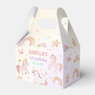 Magical Pastel Unicorn Rainbow Birthday Party Favour Box