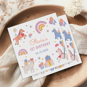 Magical Pastel Unicorn Rainbow Birthday Party Napk Napkin