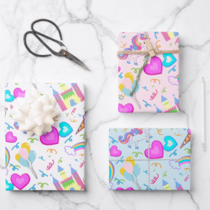 Magical Pastel Unicorn Wrapping Paper Sheet