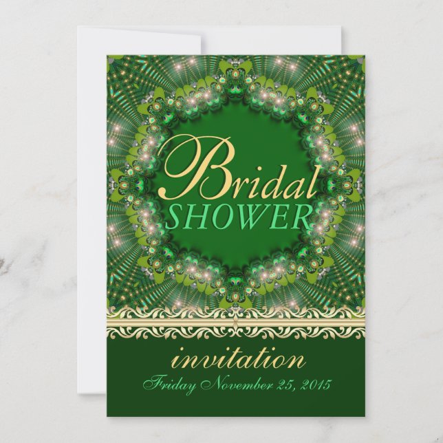 Magical Peacock Garden Bridal Shower Party Invitation (Front)
