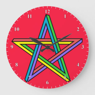 Magical Pentacle Poster Large Clock
