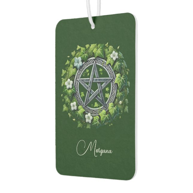 Magical Pentagram Green Ivy Personalized Car Air Freshener (Left)