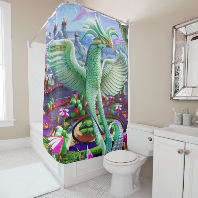 Magical Phoenix Shower Curtain (In Situ)