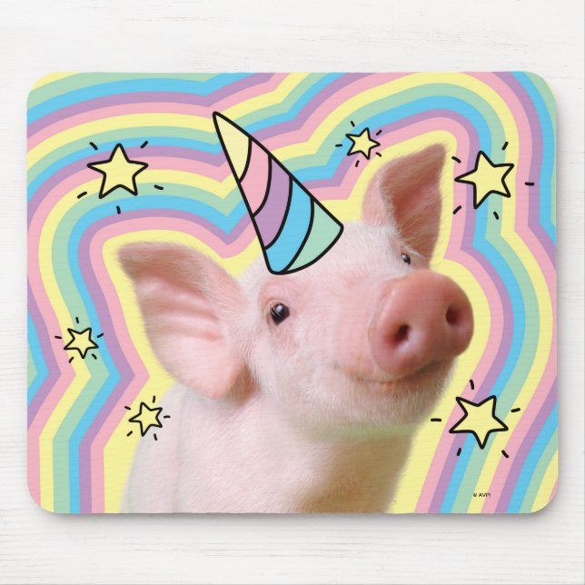 Magical Piglet Unicorn Mouse Pad (Front)