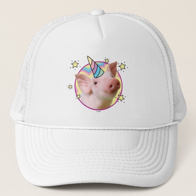 Magical Piglet Unicorn Trucker Hat (Front)