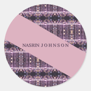 Magical pink background name Personalised Classic Round Sticker