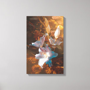 Magical pink lilies - canvas print