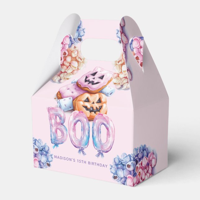 Magical Pink Purple Halloween Night Sleepover Favour Box (Front Side)