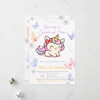 Magical Pink Unicorn Birthday Card for Girls