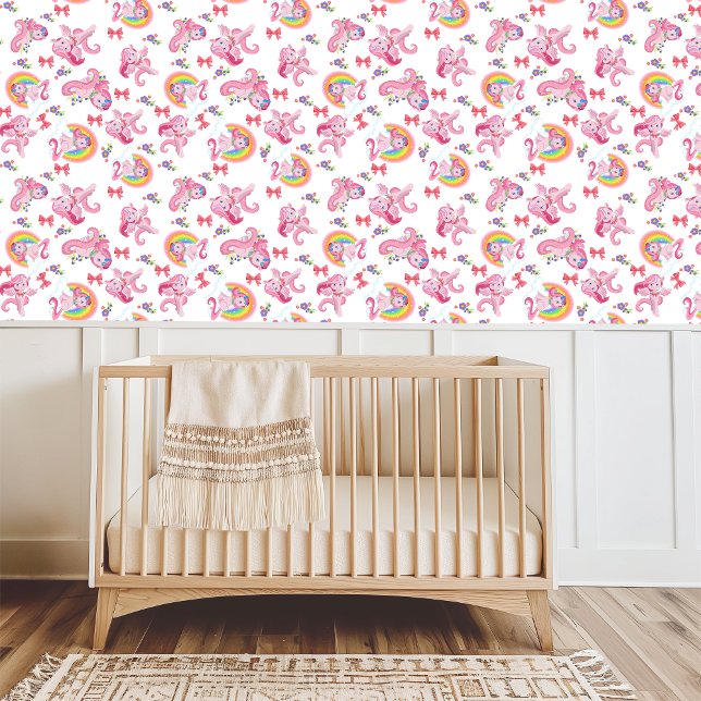 Magical Pink Unicorn Girly Rainbow Wallpaper (Magical Pink Unicorn Girly Rainbow Wallpaper)