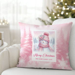 Magical Pinkmas Winter Forest Kids Room Pillow