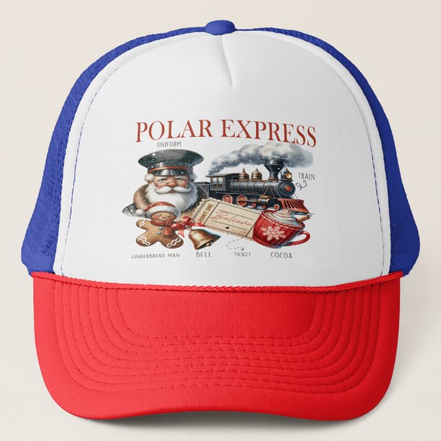 Magical Polar Express Illustration Trucker Hat (Front)