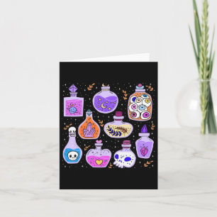 Magical Potions Bottles Witchy Halloween Print Card